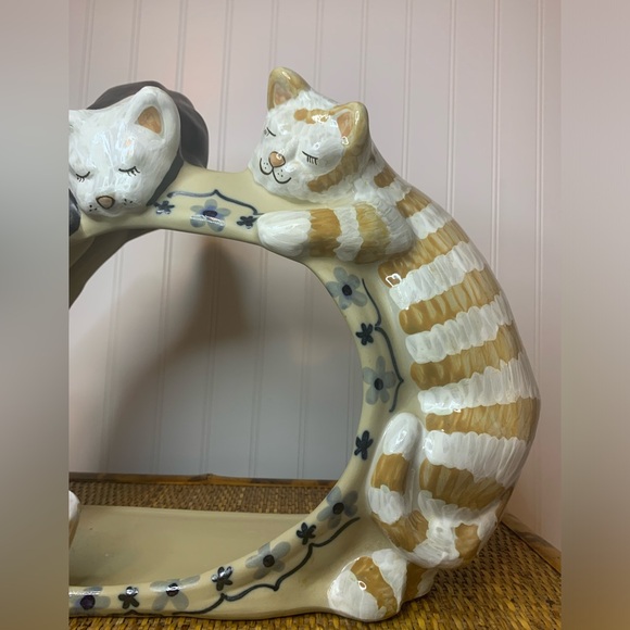 Vintage Louisville Stoneware Cat Fishbowl Holder “Classy Cat” EUC hard to find - Picture 2 of 16